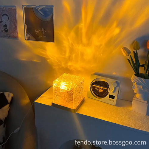 Family Bedroom Bedside Table Display: Wedding Lighting - Color Changing Crystal Ripple Lamp